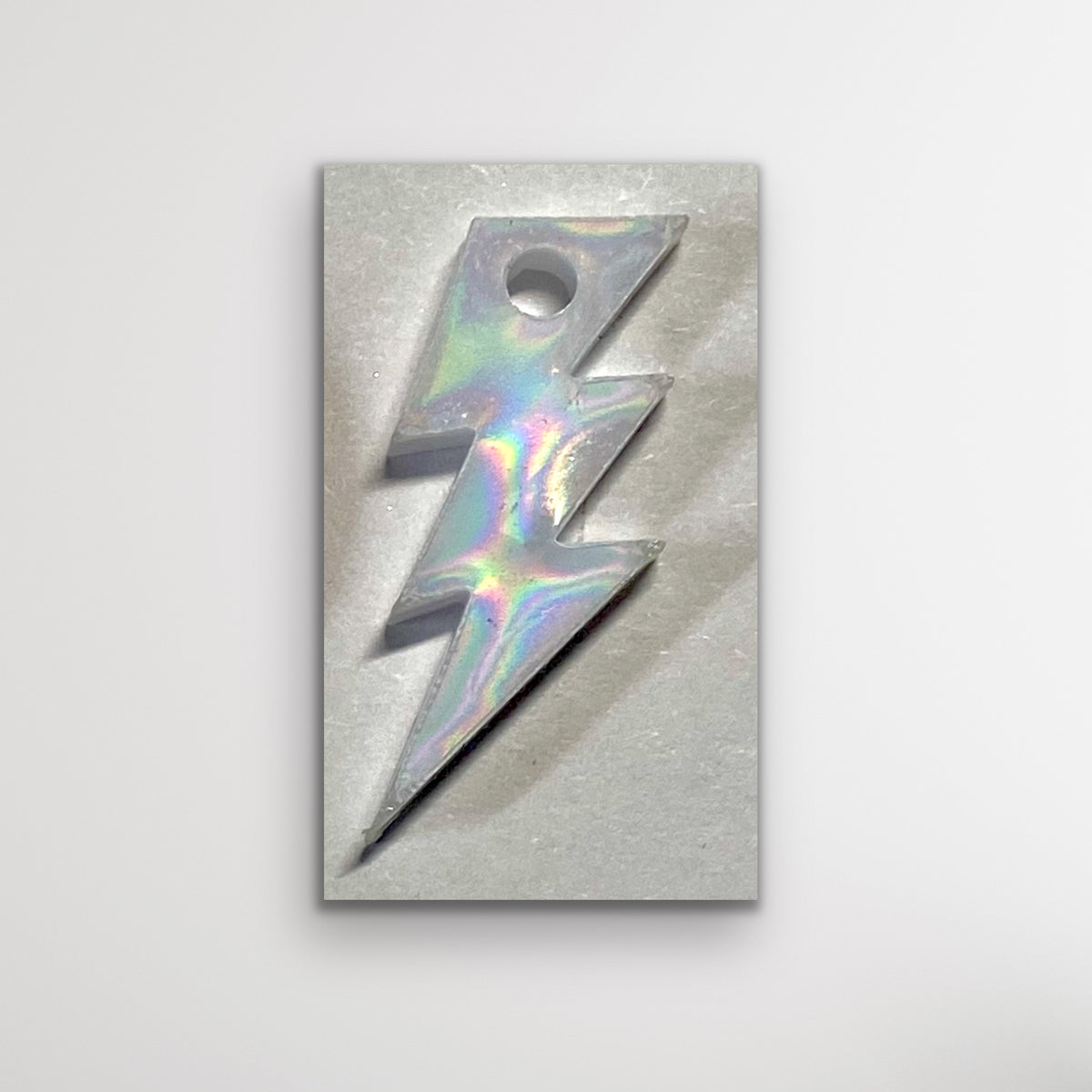 Lightning Bolt Earrings- Iridescent/White-Medium